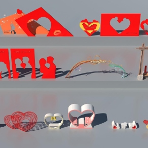 现代风格雕塑小品3D模型下载